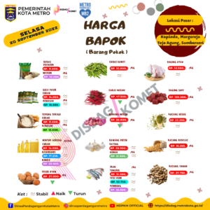 UPDATE HARGA BARANG POKOK DI PASAR KOTA METRO